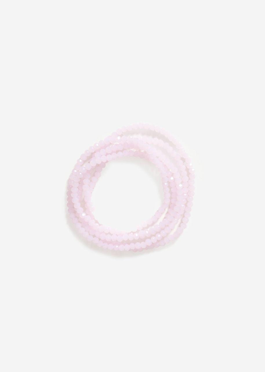 Mehrreihiges Perlen Armband - pastellrosa