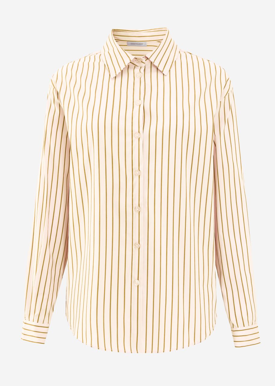Gestreifte Hemdbluse - beige