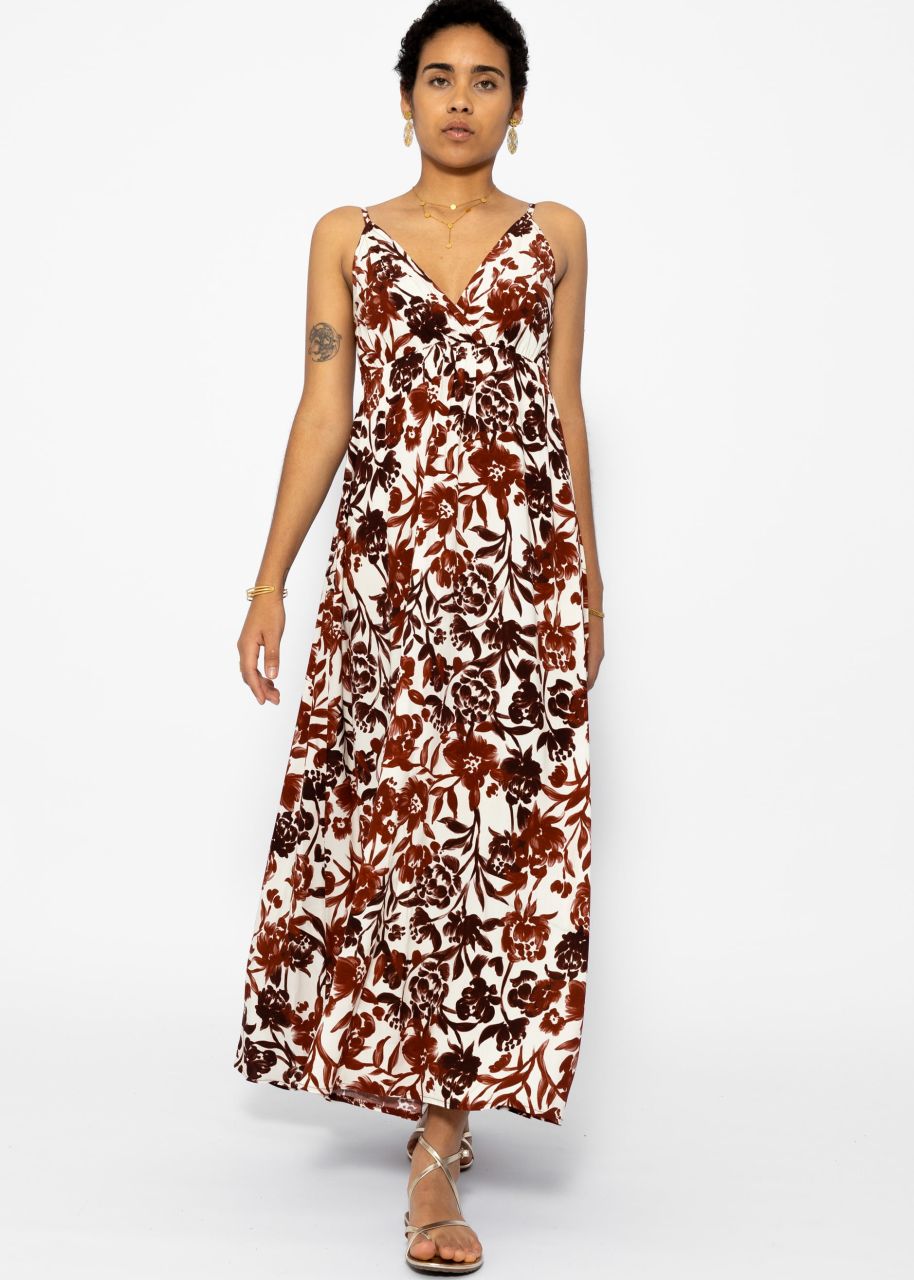 Maxi Kleid mit Blumen-Print - offwhite