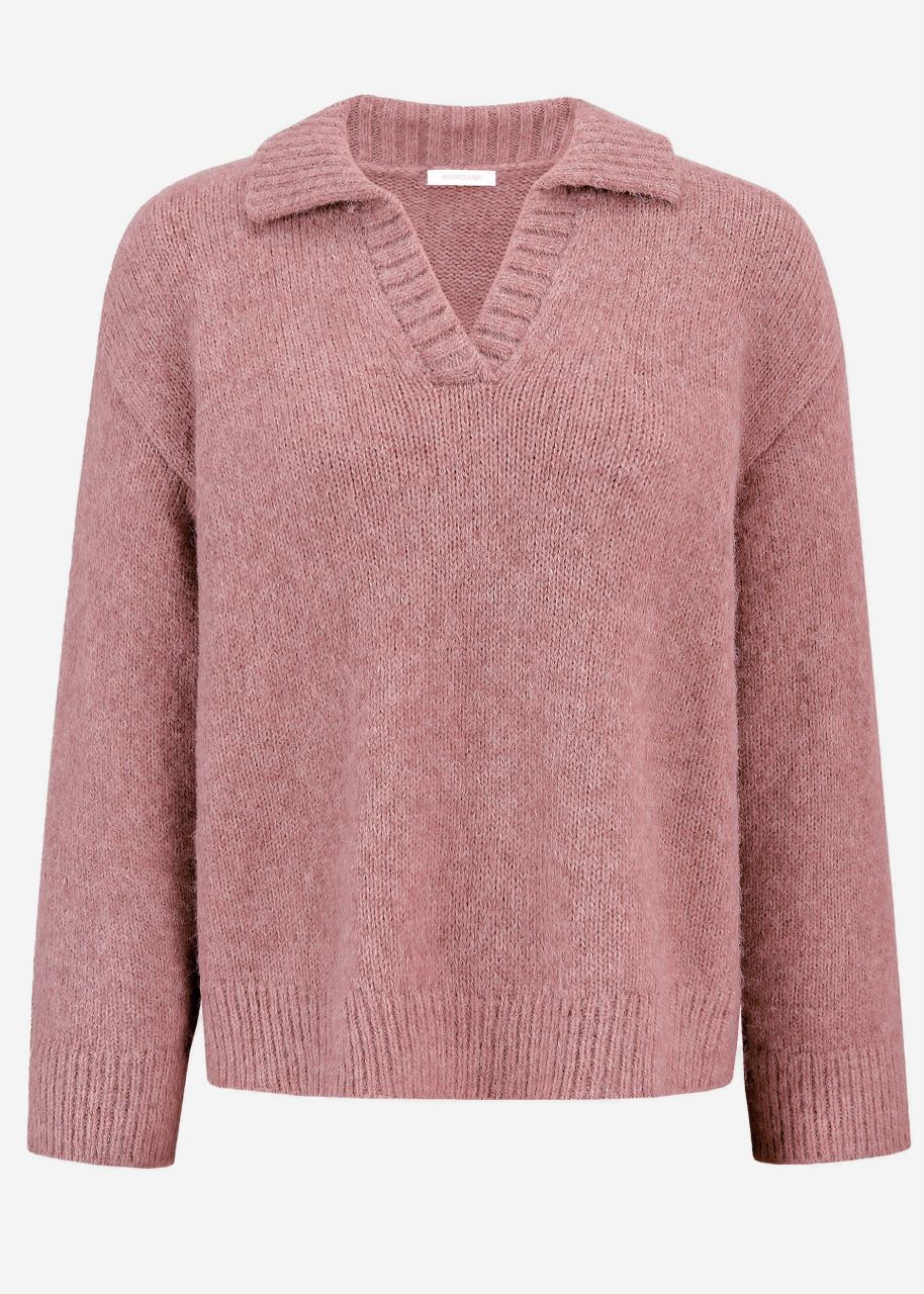 Oversize Pullover mit Kragen - mauve