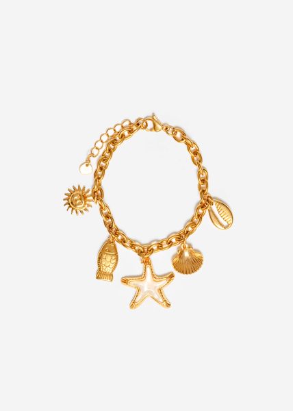 Armband mit maritimen Charms - gold