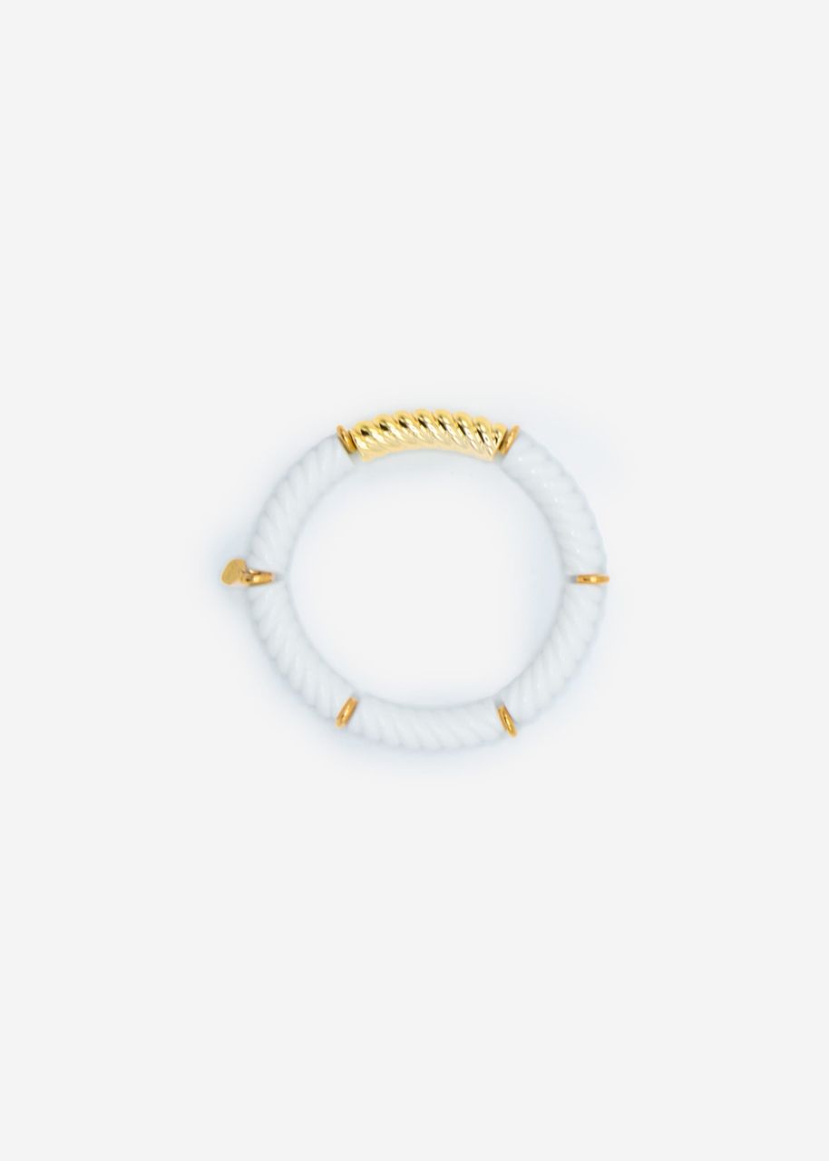 Armband mit Perlen - weiß