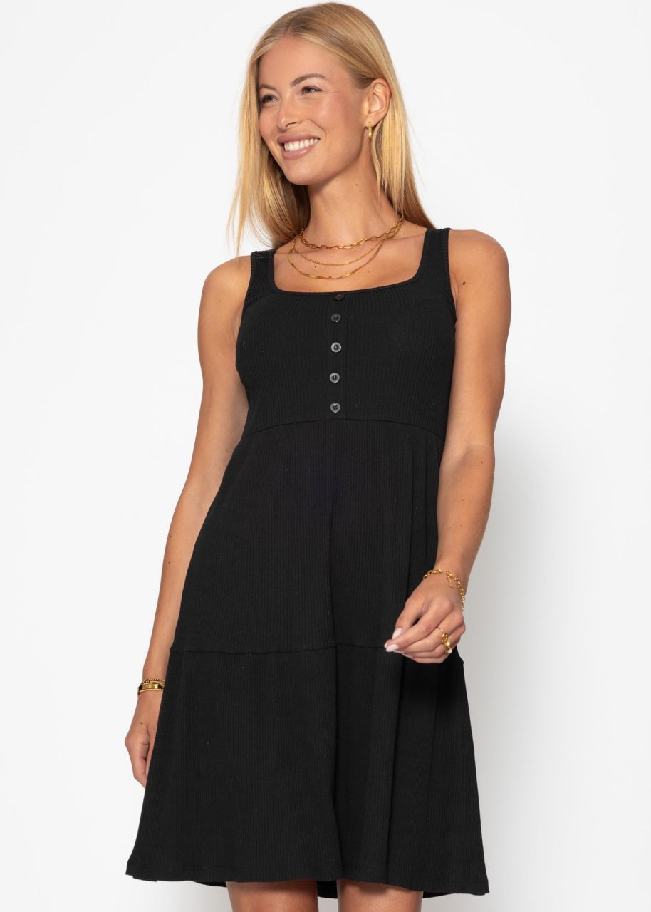 Baumwoll Jerseykleid - schwarz