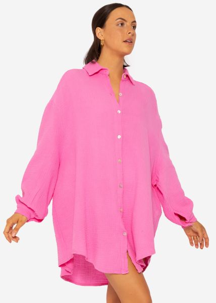 Musselin Bluse oversize, pink
