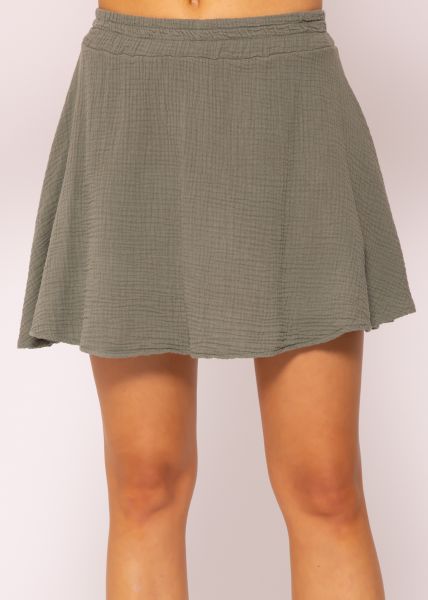 Musselin Rock-Shorts, khaki