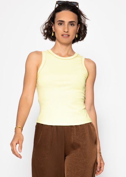 Tank Top mit Außennähten - gelb