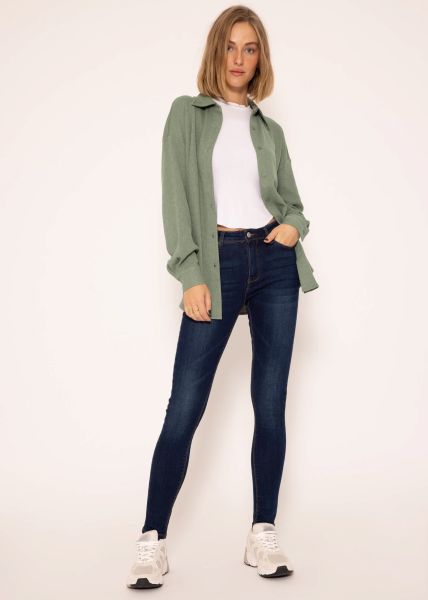 Stretchy Highwaist Push Up Jeans, dunkelblau