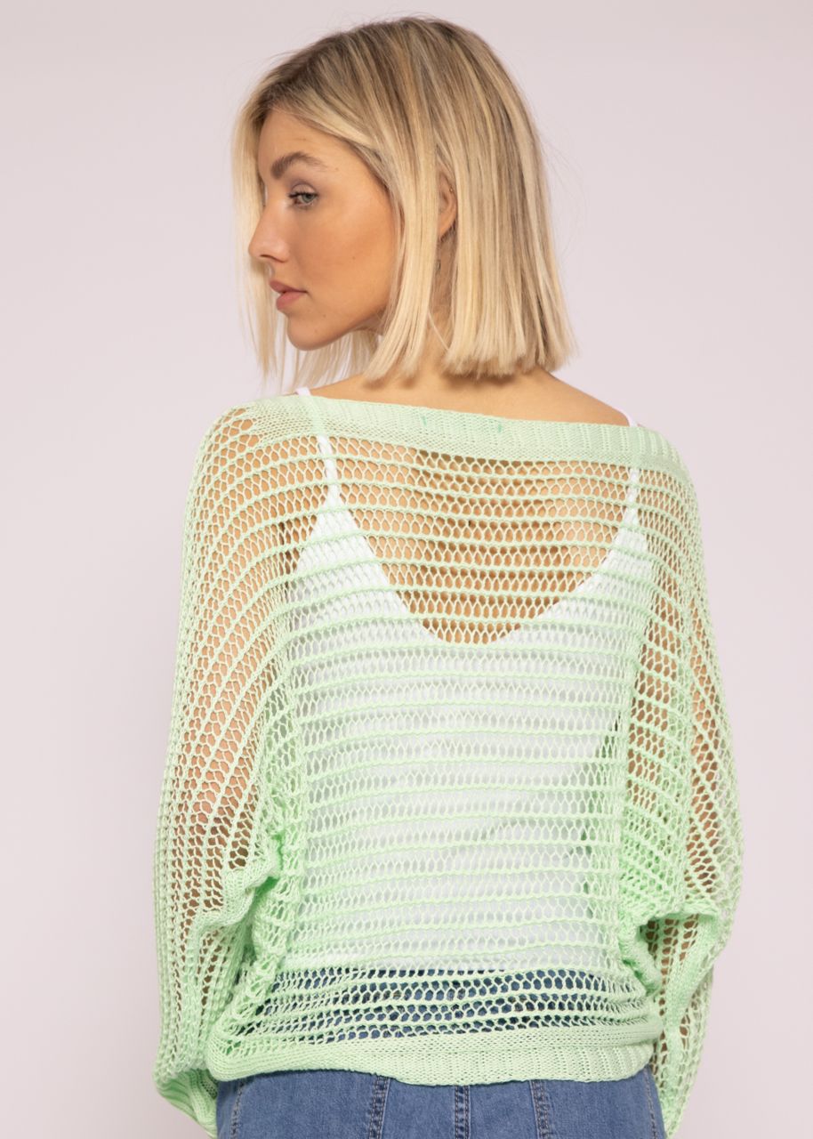 Netz Pullover, hellgrün