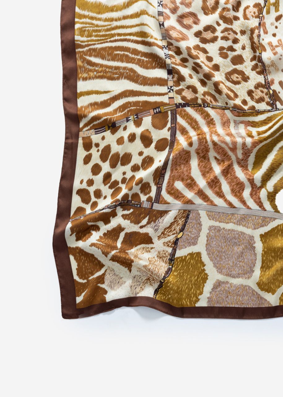 Halstuch mit verschiedenen Animal-Prints - braun