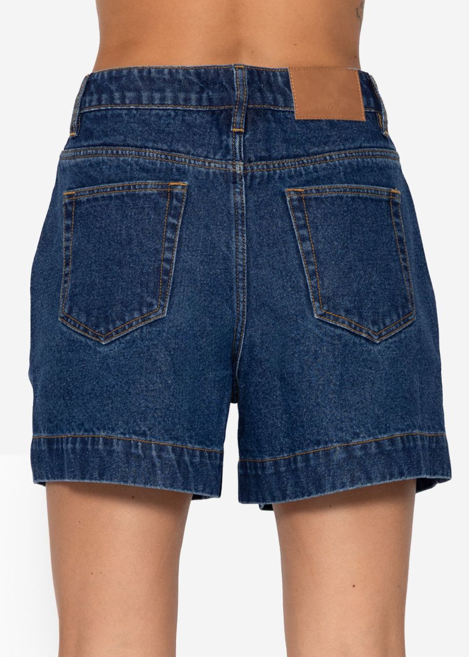 High Waist Jeans Shorts - dunkelblau