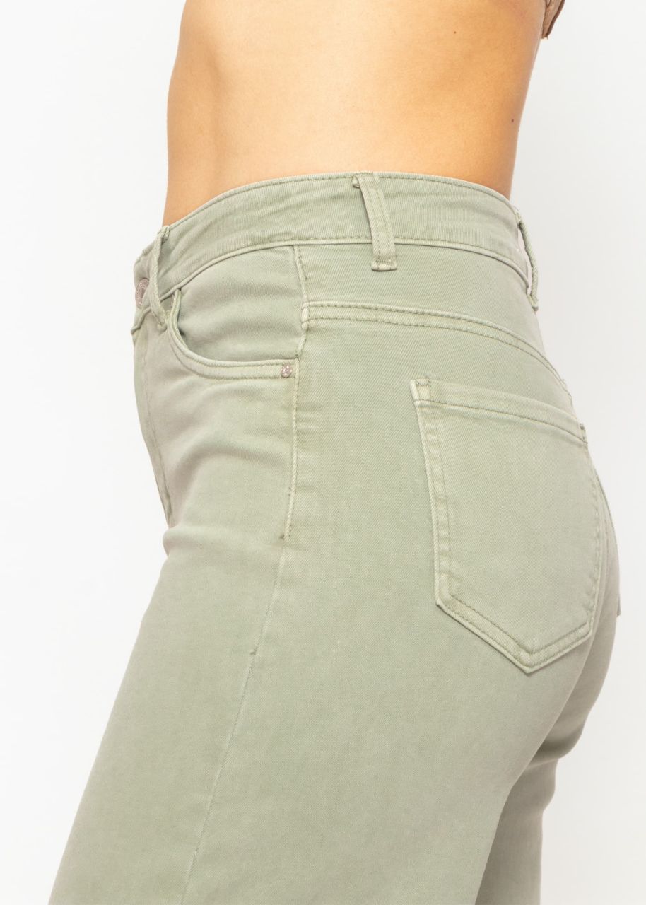 Jeans mit weitem Bein - pastellgrün