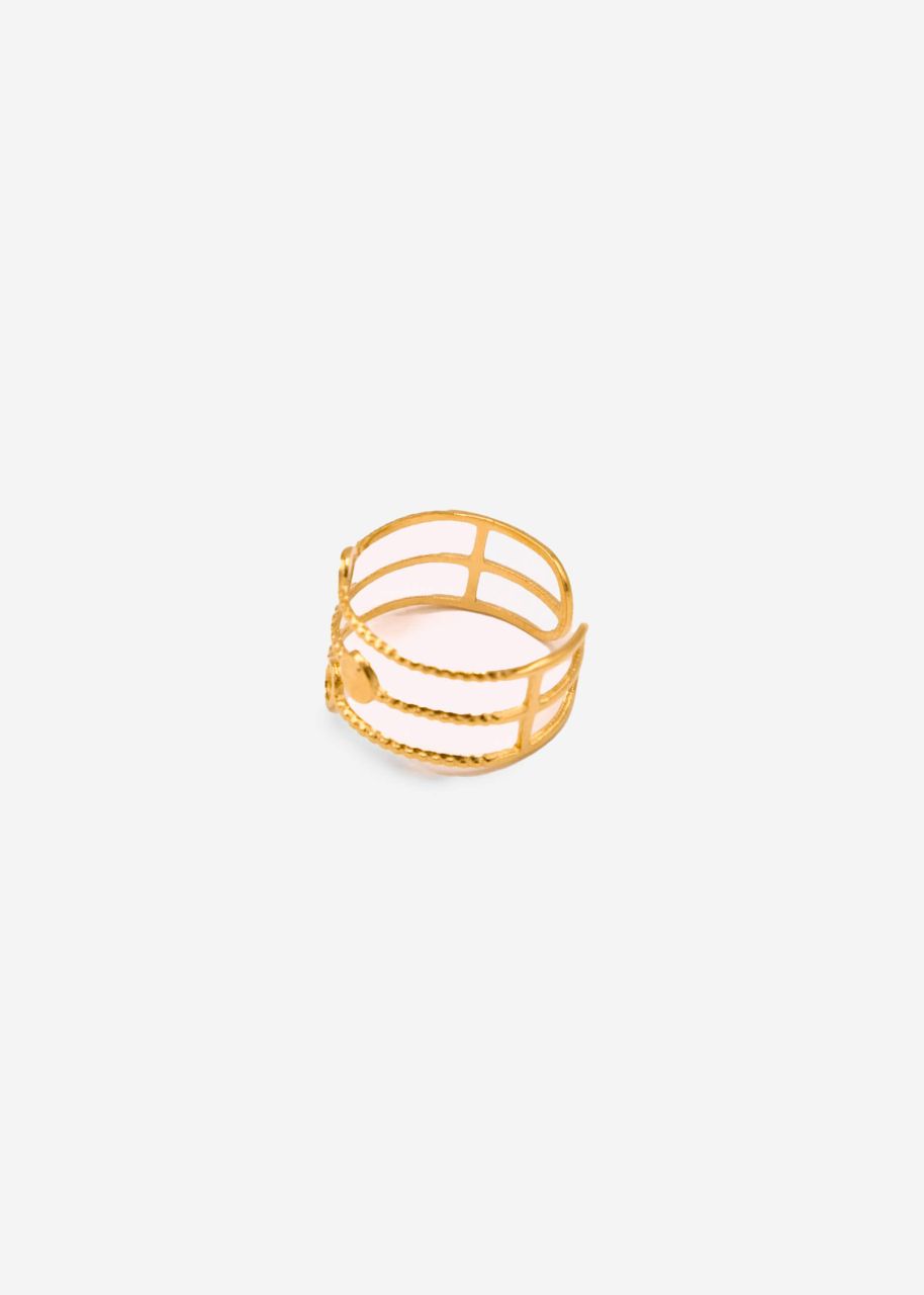 Feingliedriger Ring mit Kreis-Design - gold