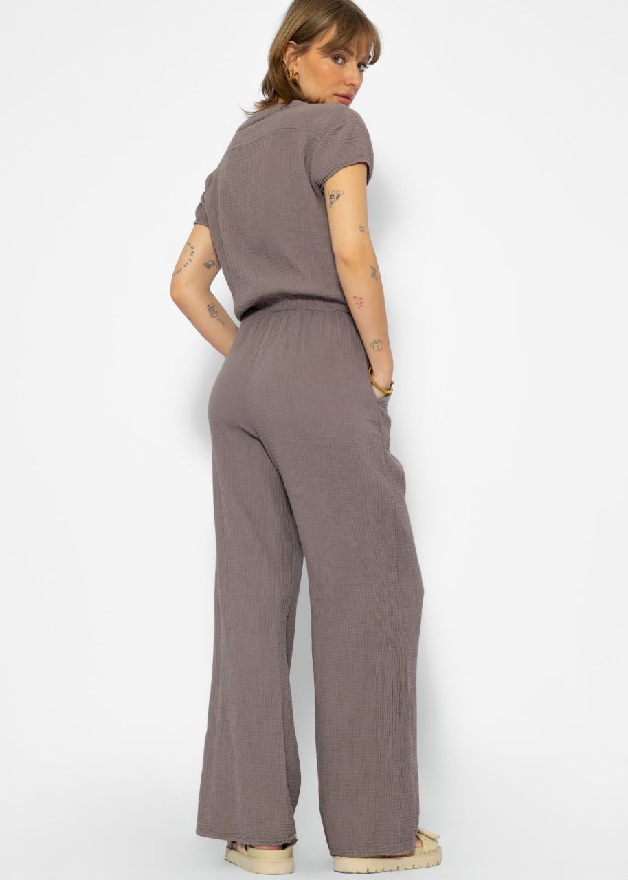 Casual Musselin Jumpsuit - taupe