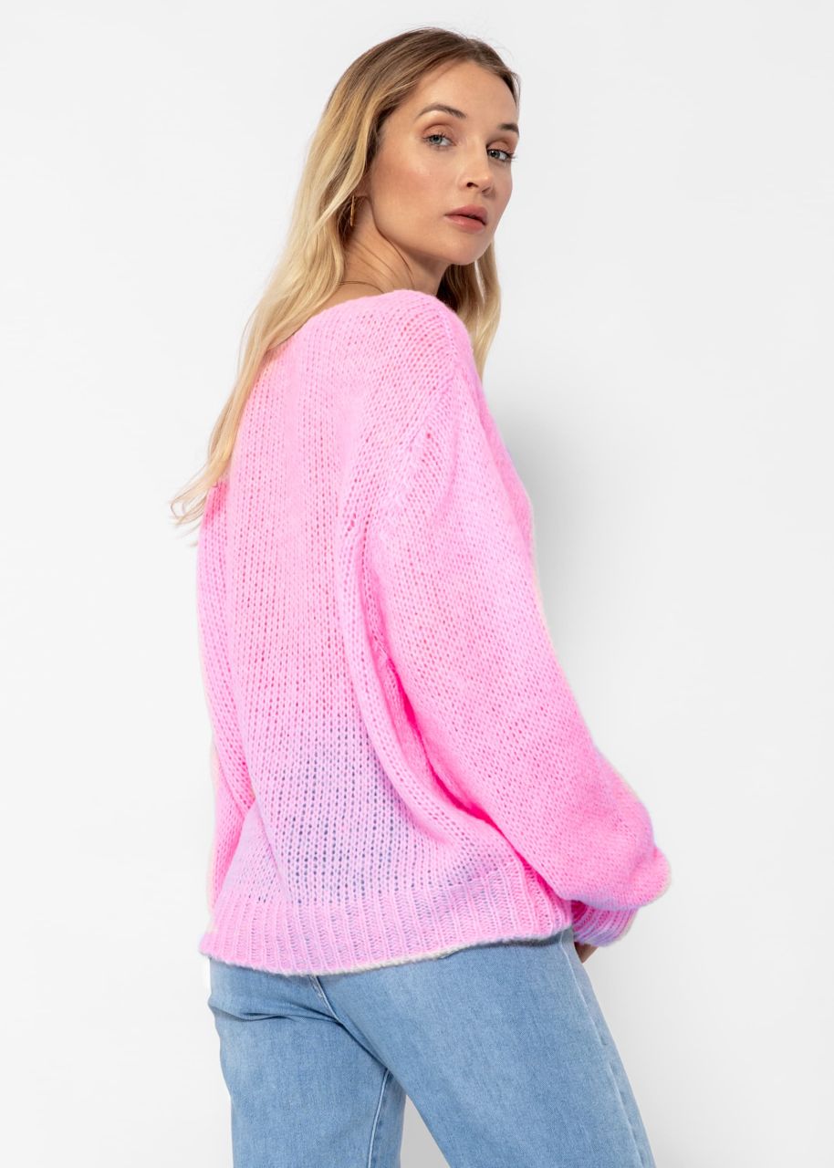 Strickjacke mit Schleifenverschluss - babyrosa