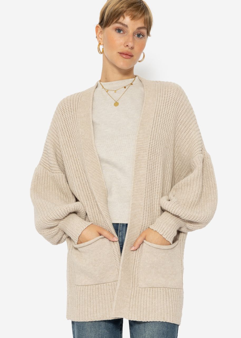 Strick Cardigan mit Taschen - beige