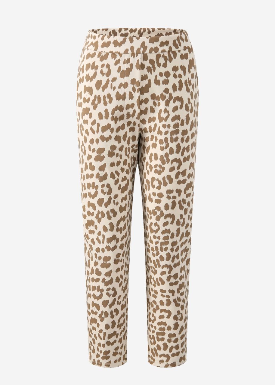 Jersey Chinos in Leo-Print - offwhite