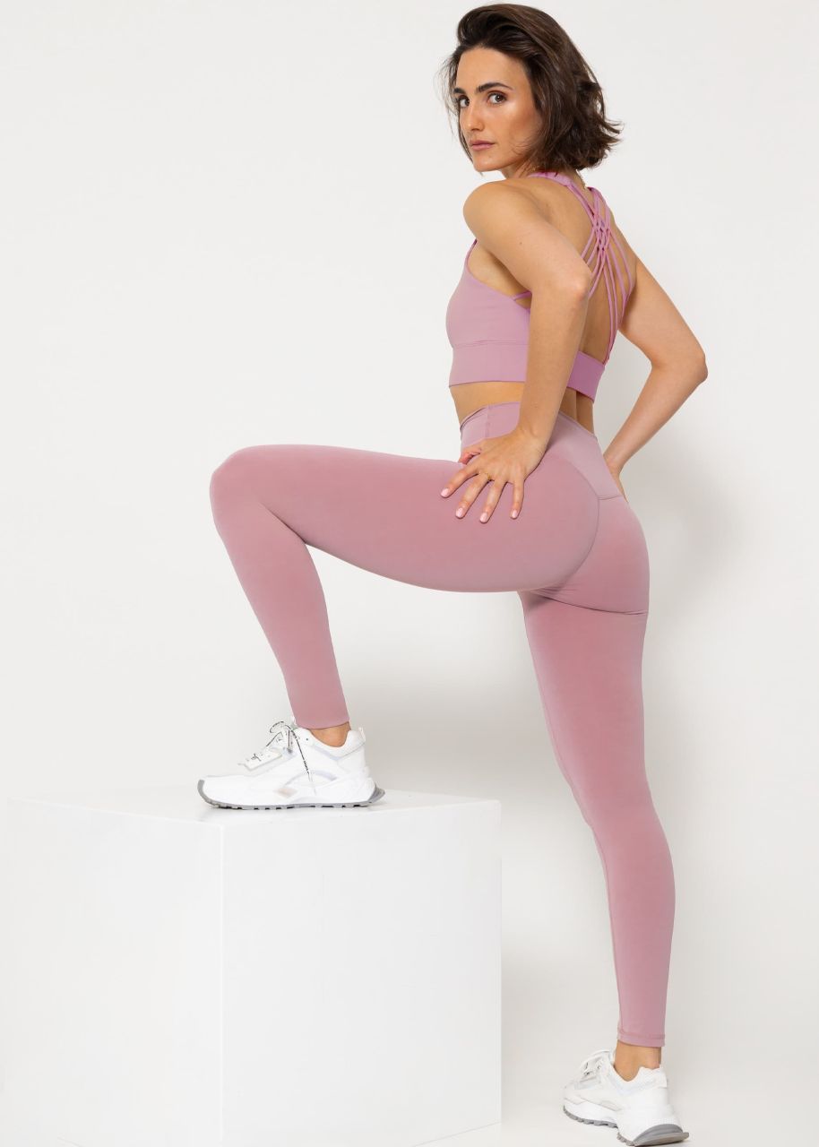 High Waist Sportleggings - altrosa