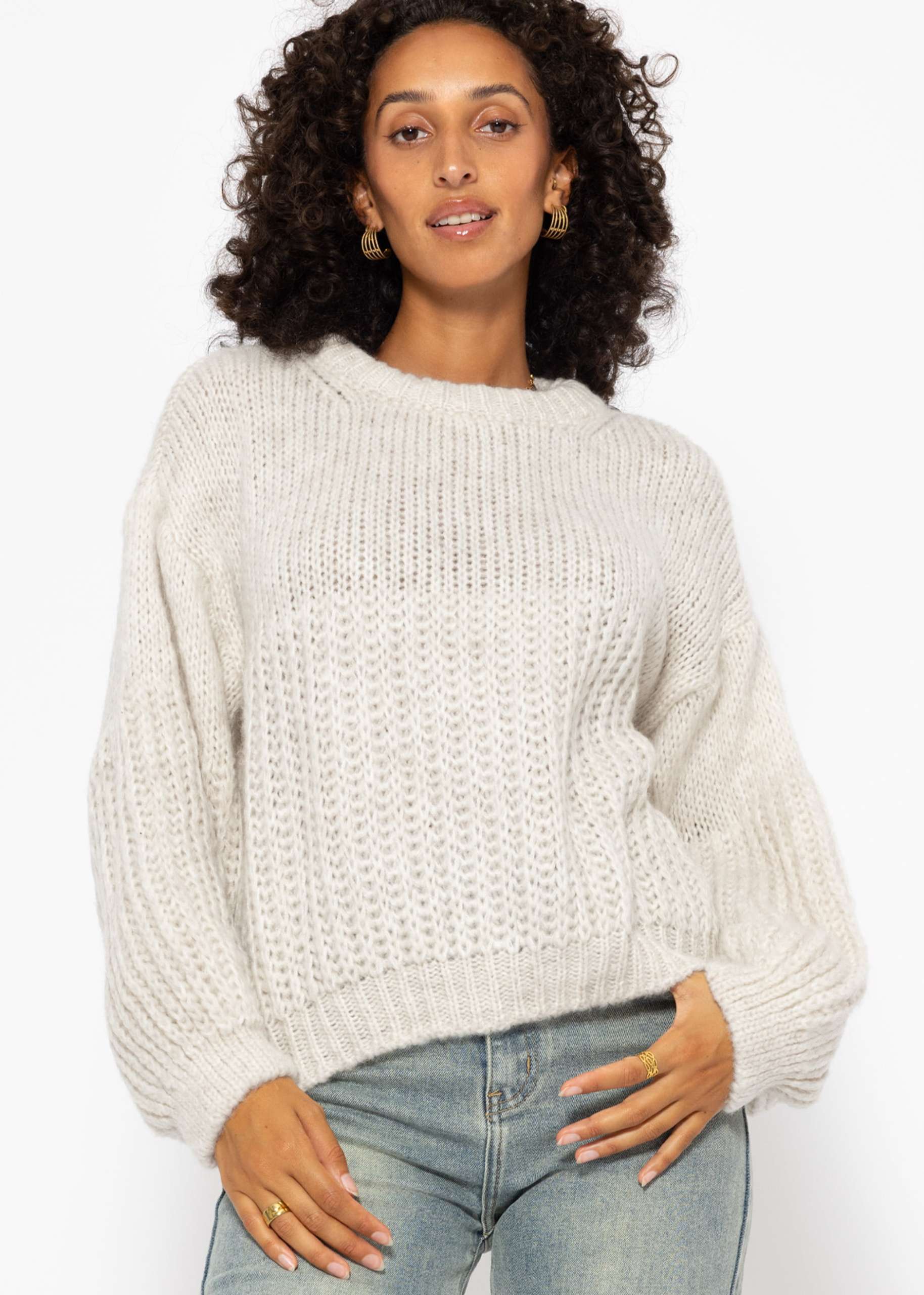 Pullover mit Struktur - beige