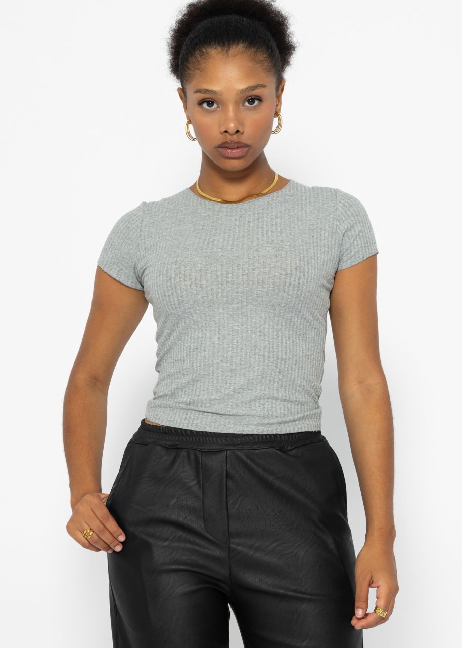 Crop-Shirt, grau