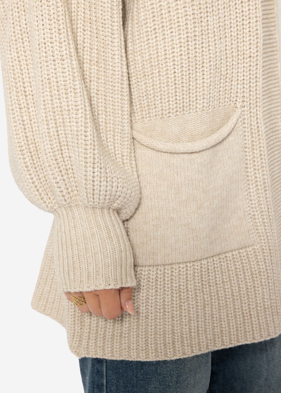 Strick Cardigan mit Taschen - beige