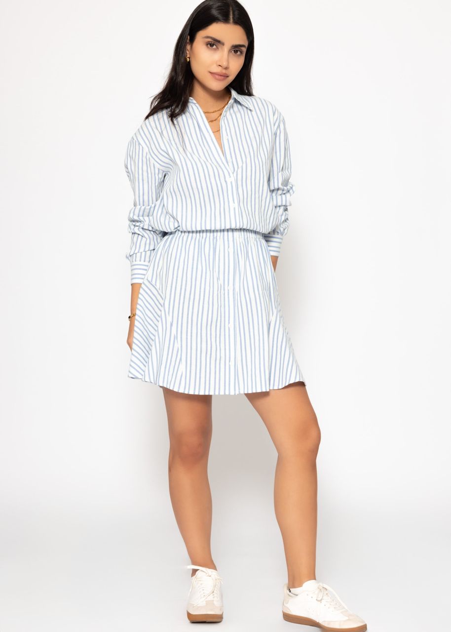 Gestreifte Hemdbluse - blau