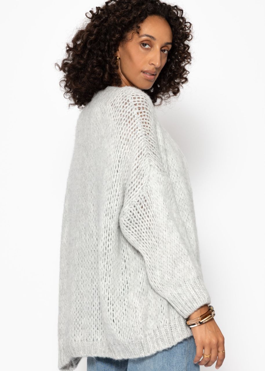 Oversize Cardigan - hellgrau