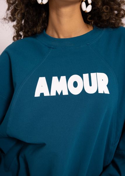 Sweatshirt "AMOUR", blau