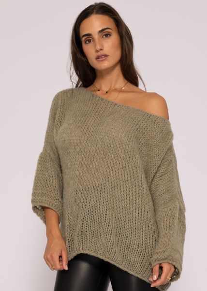 Oversize Pullover, khaki