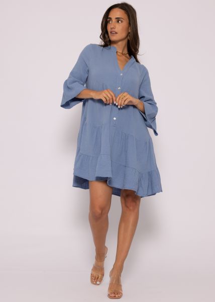 Musselin-Kleid, blau