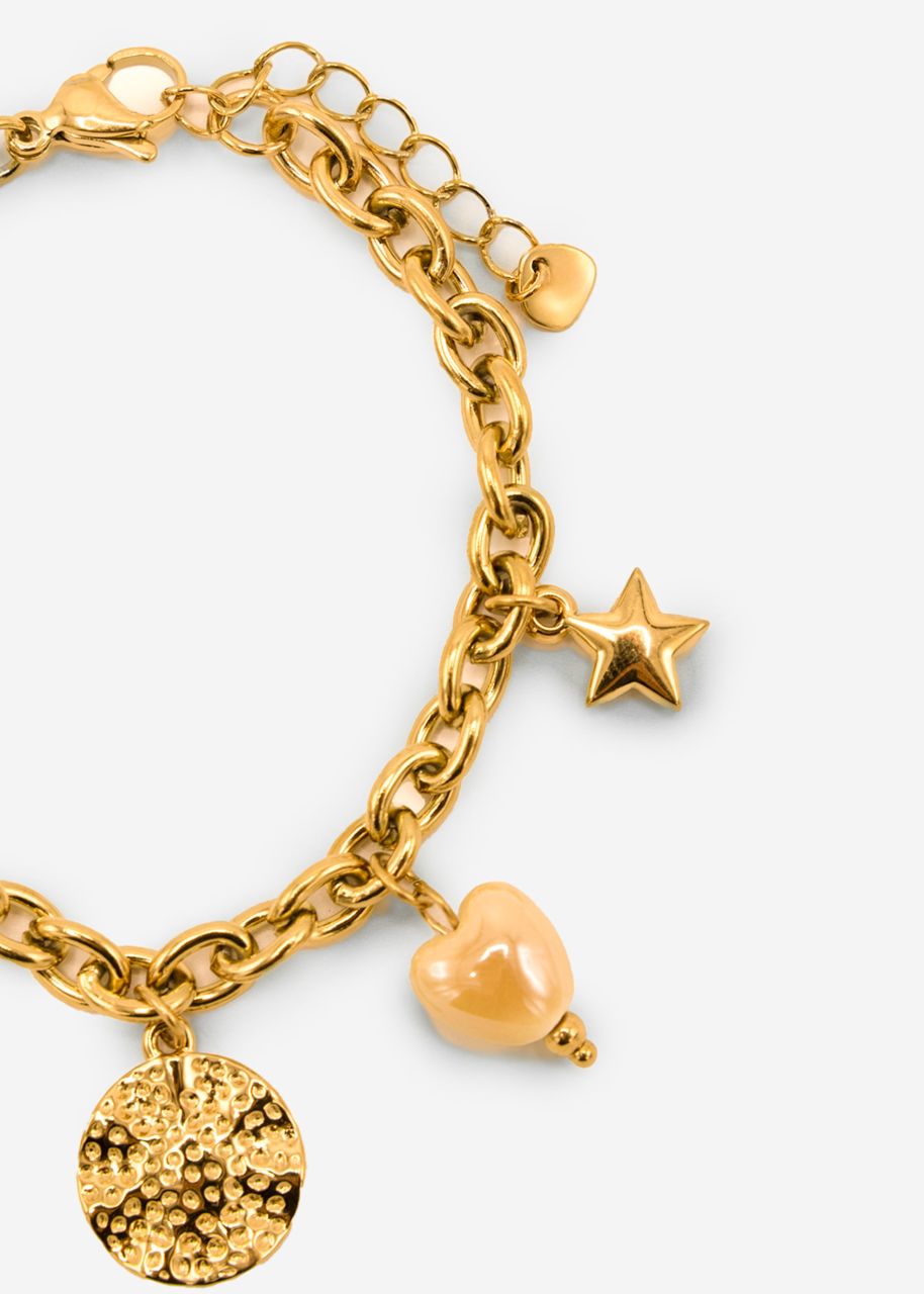 Armband mit Charms - gold