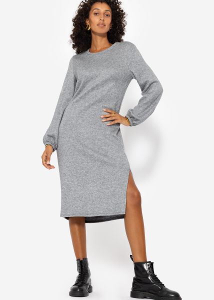 Super soft Jerseykleid in Midilänge - grau