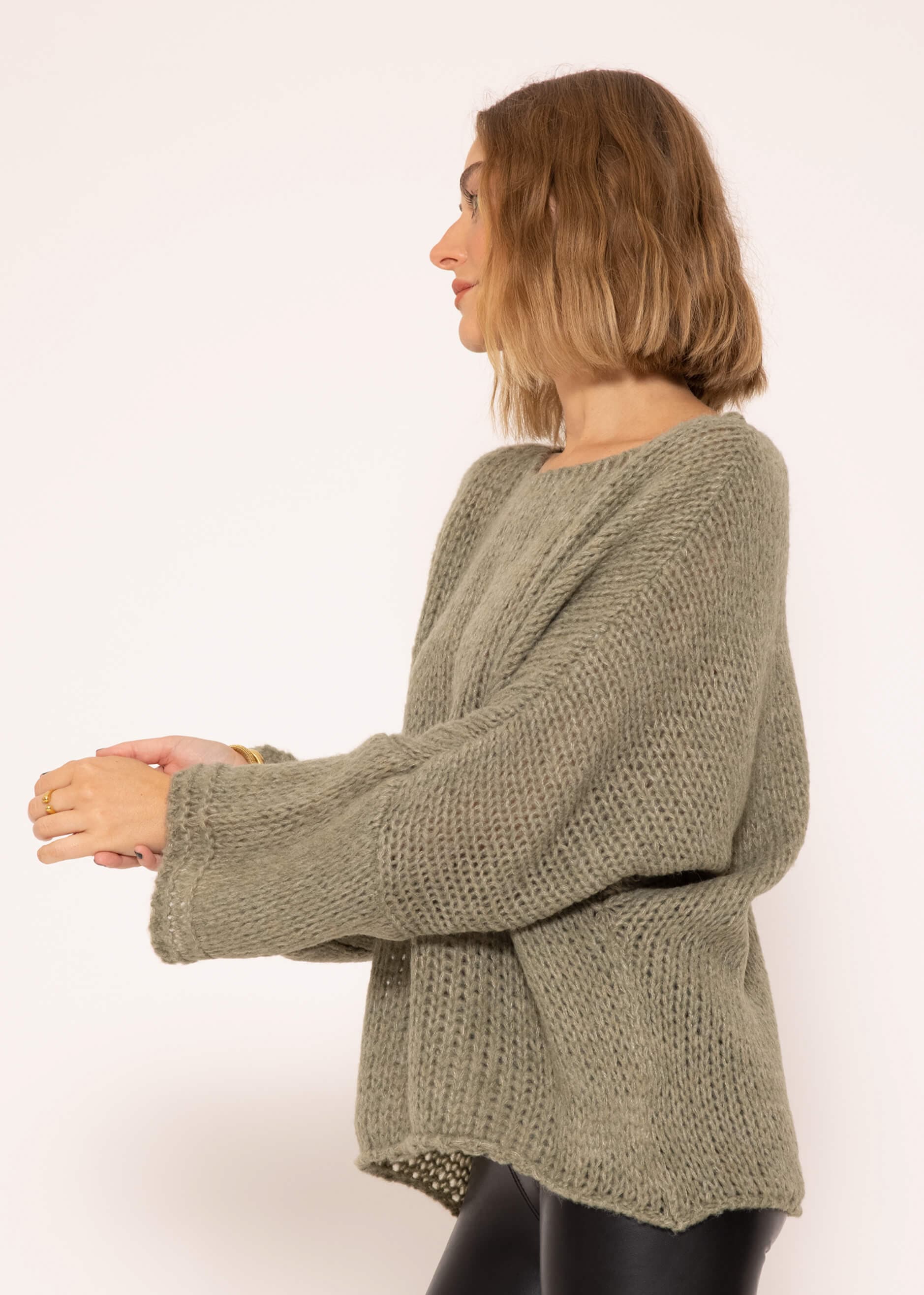 | SASSYCLASSY Pullover, Pullover khaki Bekleidung Oversize | |