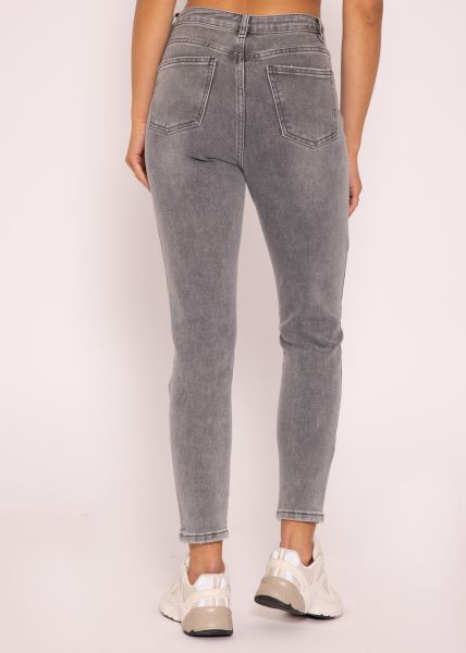Relax Fit Highwaist Jeans, grau