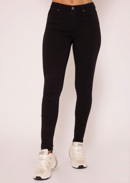 Stretchy Push Up Jeans, schwarz