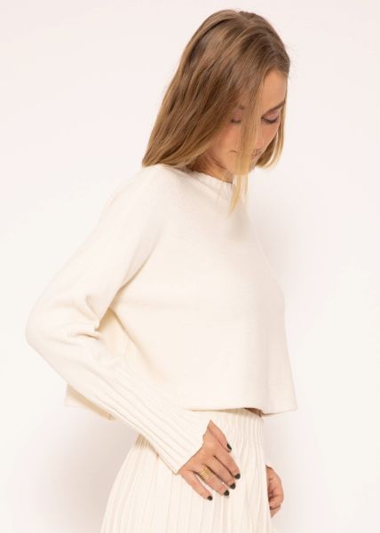 Lässiger Crop Pullover - offwhite