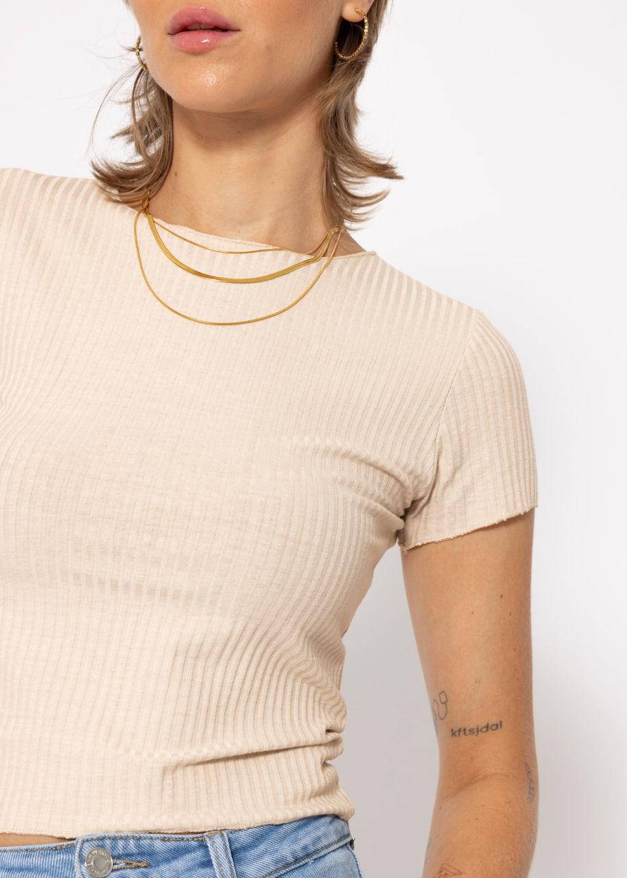 Crop-Shirt, beige