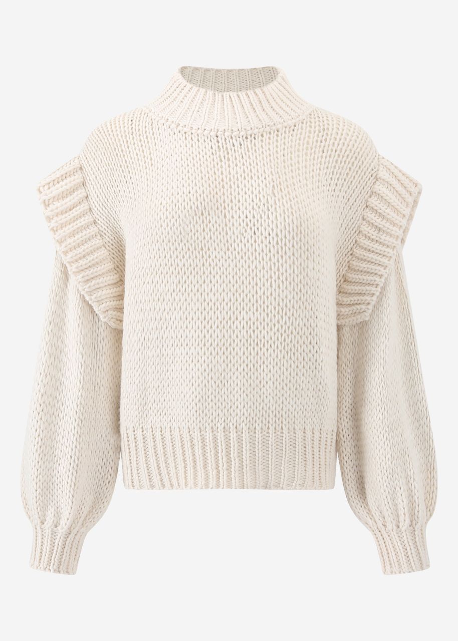 Jessica Haller Oversize Pullover mit Statement Ärmeln - offwhite