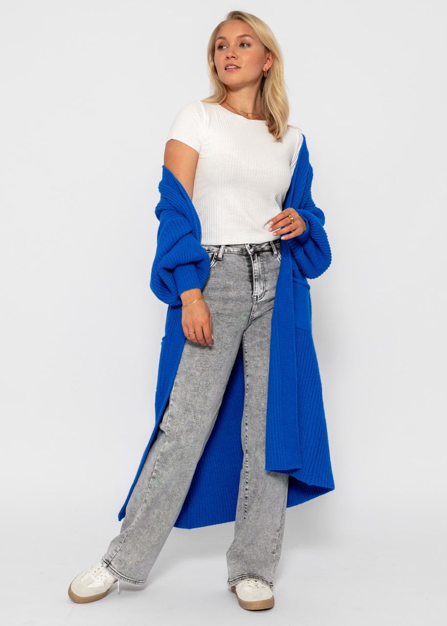 Langer super soft Cardigan mit Taschen - royalblau