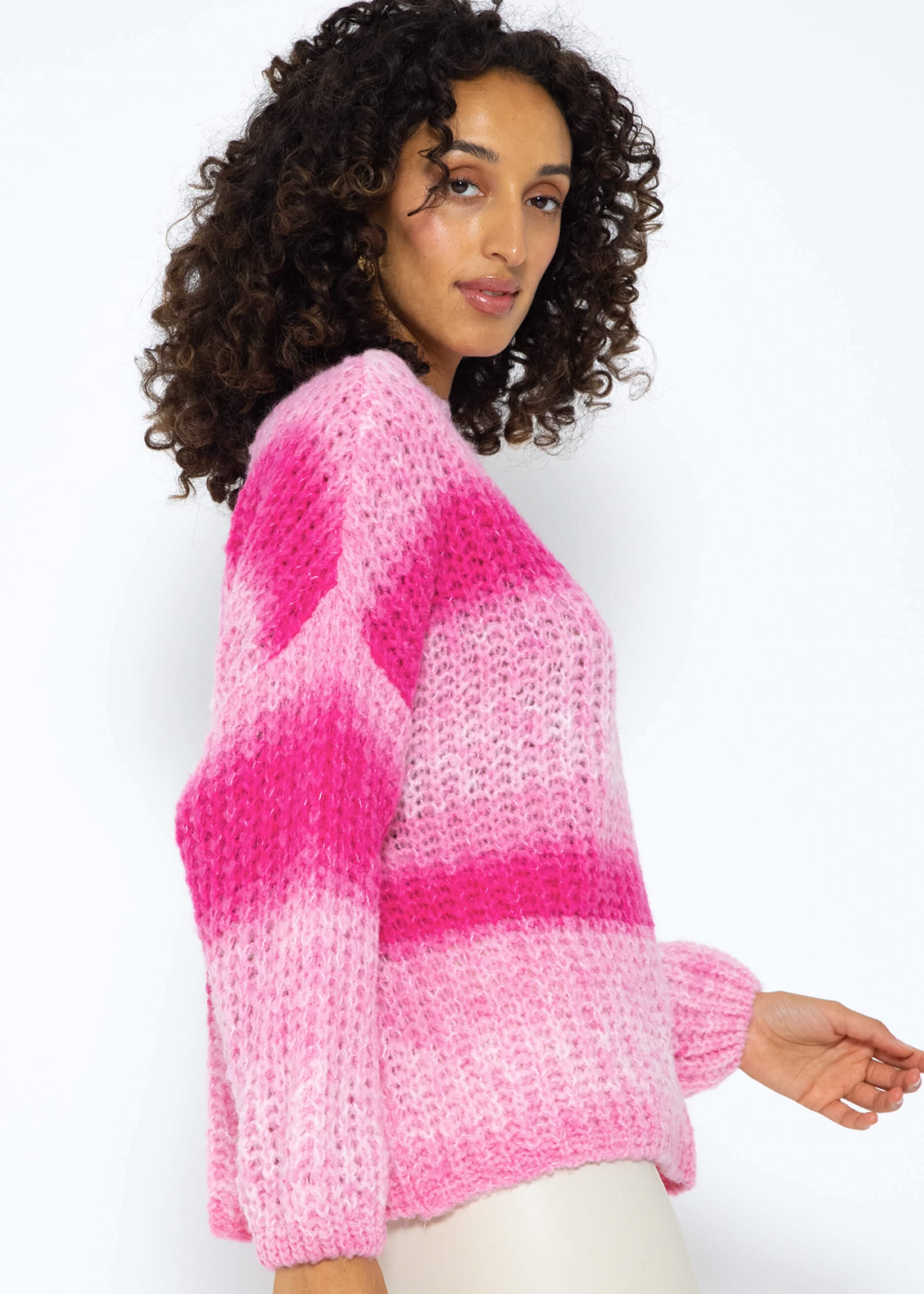 Farbverlauf | rosa | mit Strickpullover | - Pullover Bekleidung SASSYCLASSY