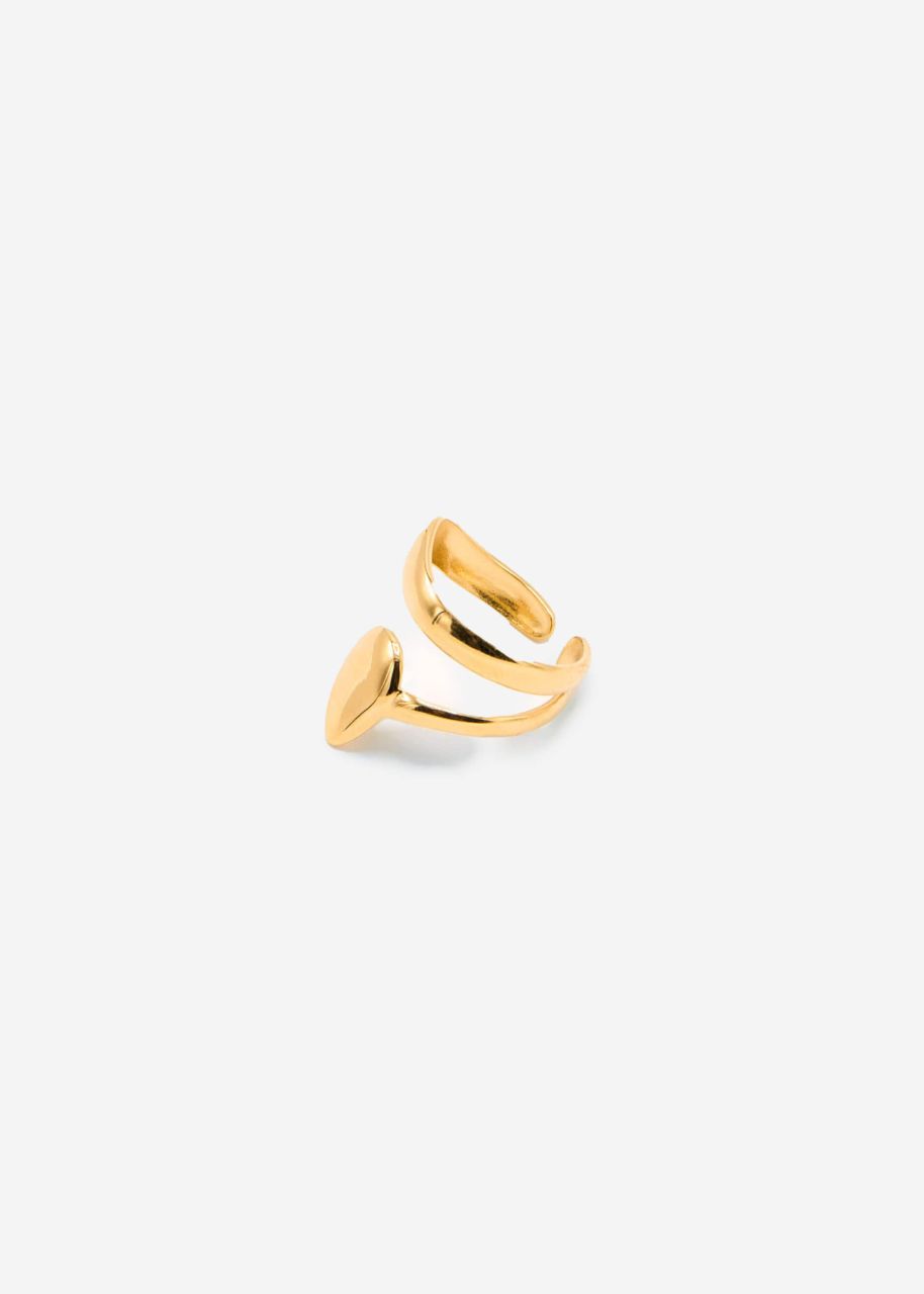 Spiral Ring mit Tropfendesign - gold
