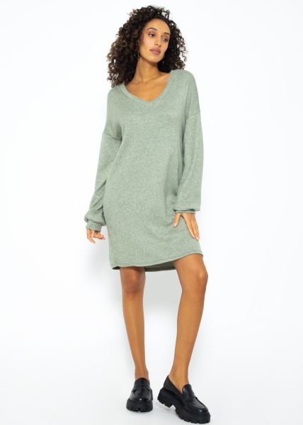 Super soft Jerseykleid in kurz - salbeigrün