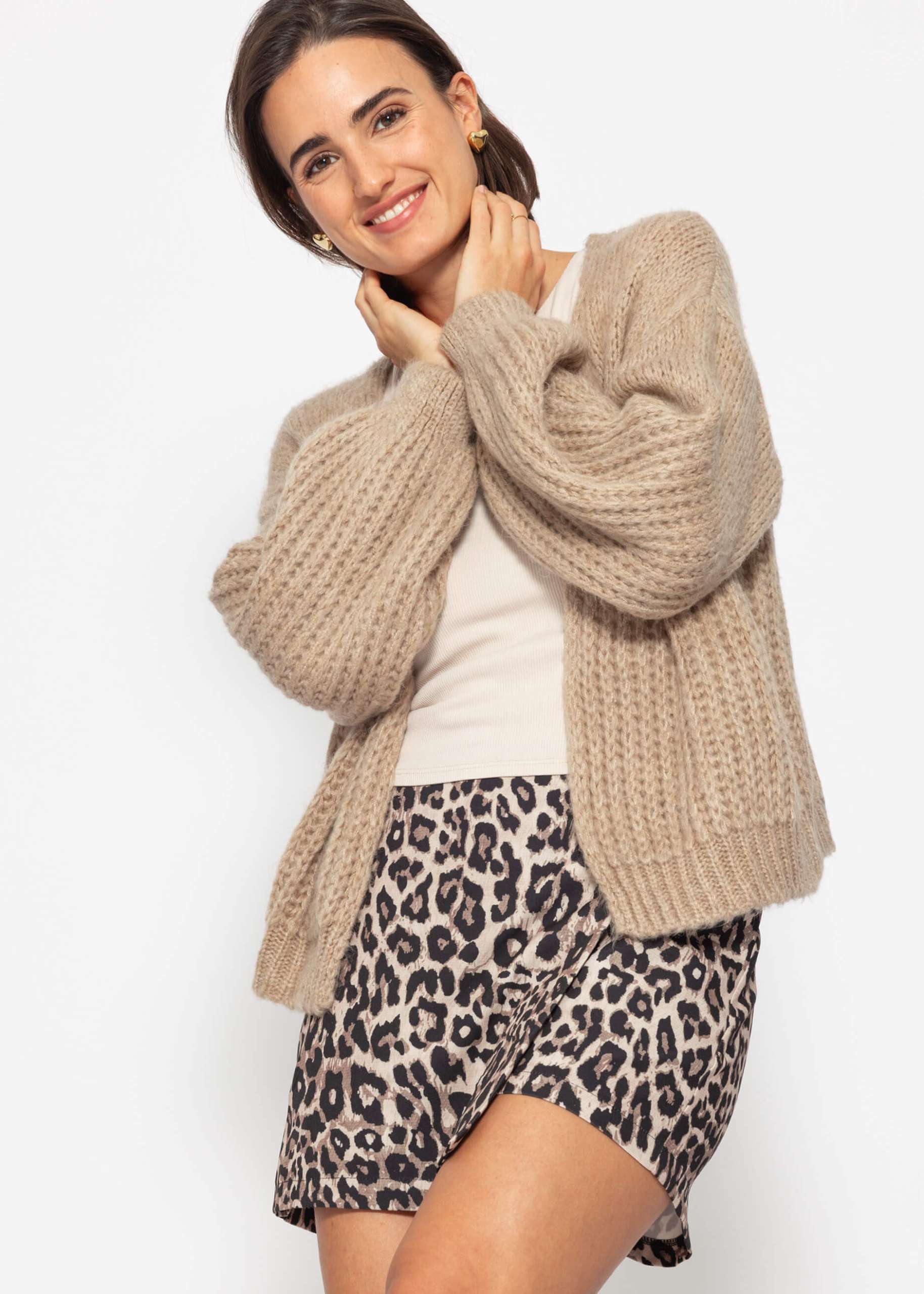 Cardigan mit Struktur - beige