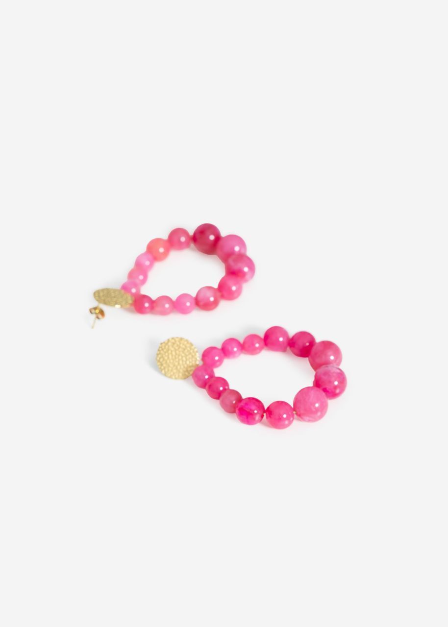 Ohrstecker gold mit Perlen - pink