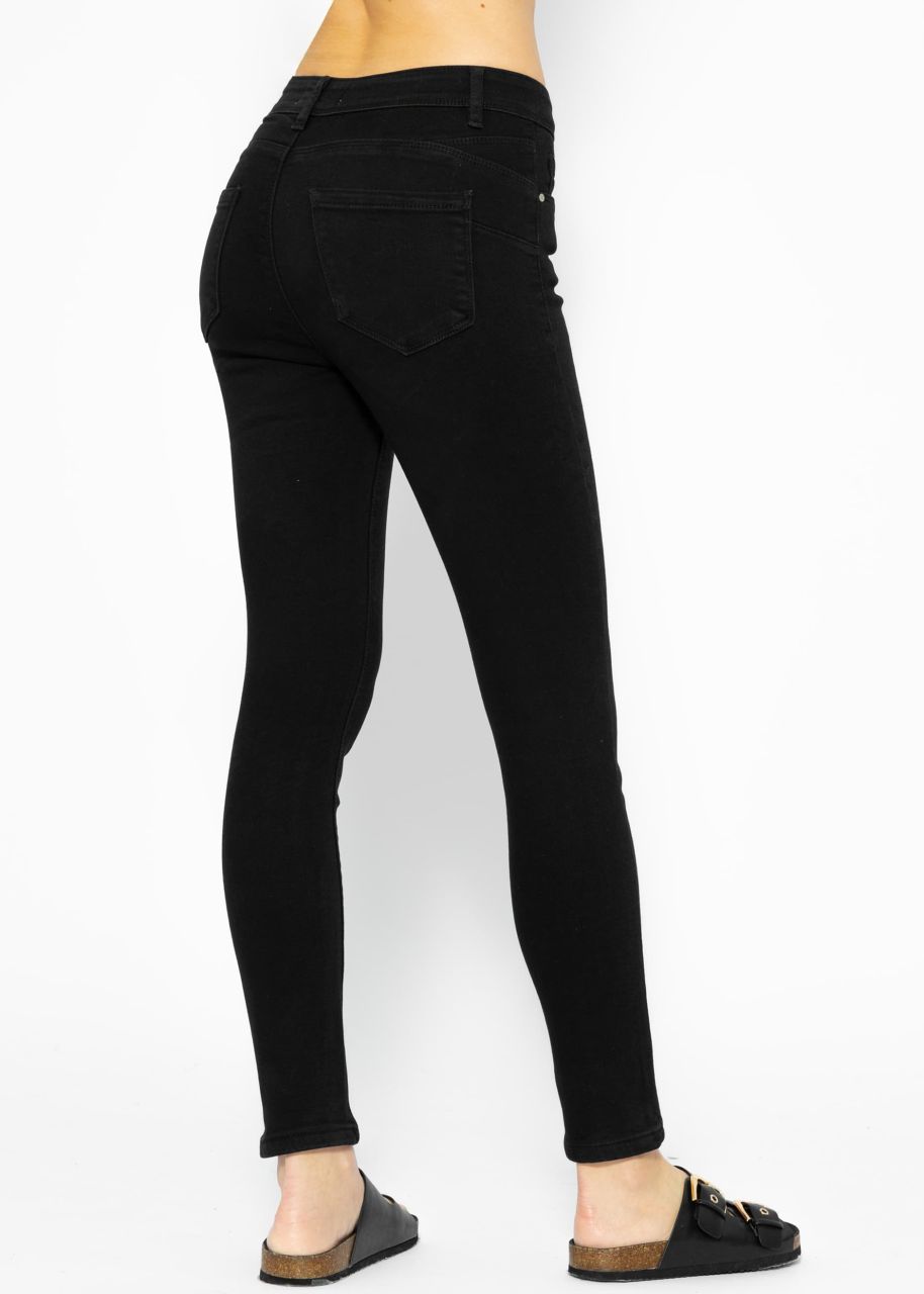 High Waist Push Up Jeans - schwarz