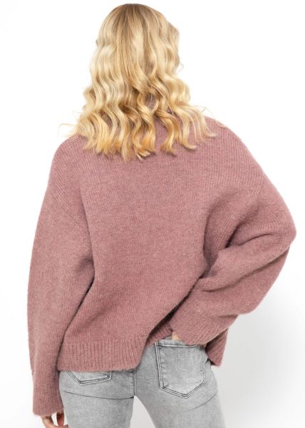 Oversize Pullover mit Kragen - mauve