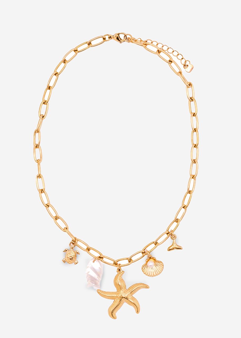 Halskette mit maritimen Charms - gold