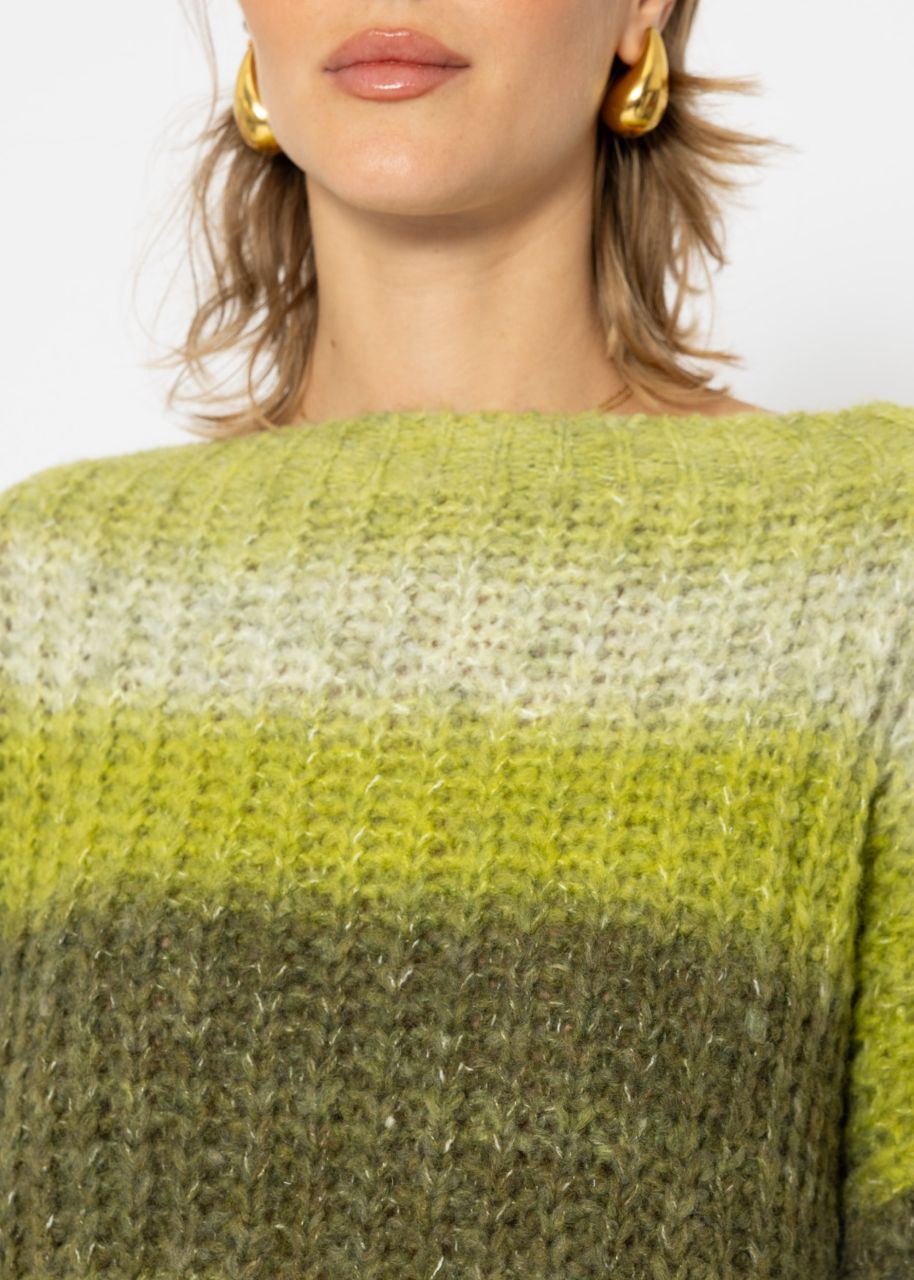 Strickpullover mit Farbverlauf, grün