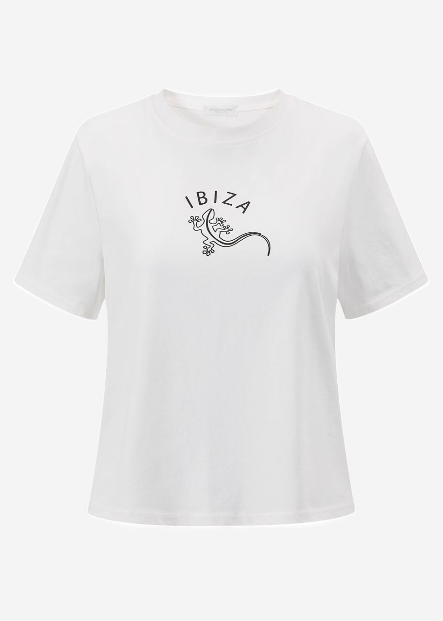 T-Shirt mit Ibiza Print - offwhite