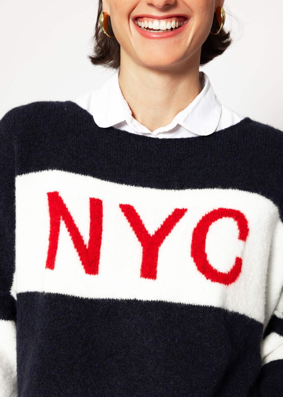 Oversize Pullover "NYC" - dunkelblau