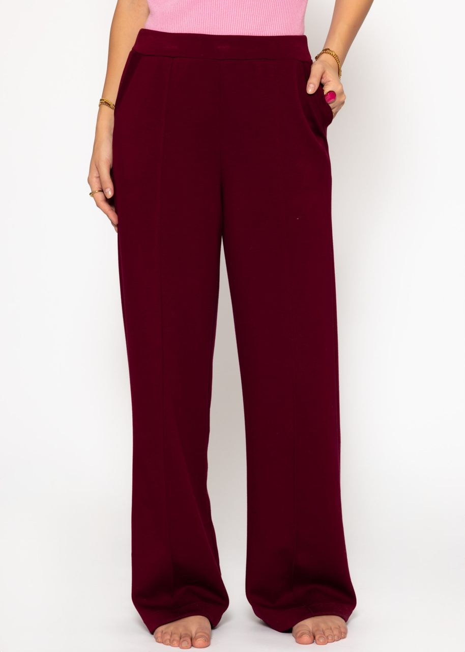 Softe weite Jogginghose mit Biese - burgundy